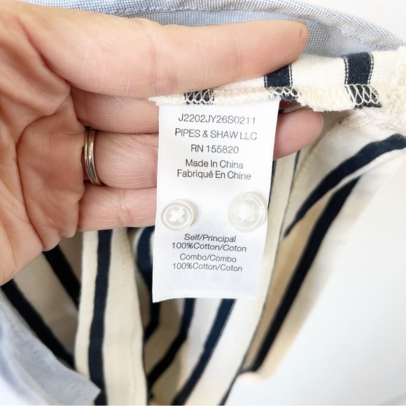 Veronica Beard Lazlo Mixed Media Striped Shirt Dress - Picture 7 of 9